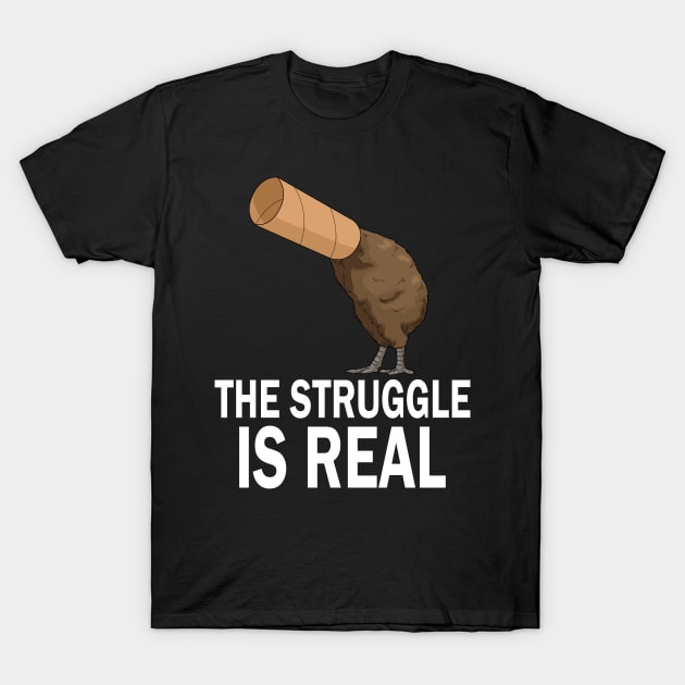 Kiwi Gift Men Kiwi Bird New Zealand The Struggle is Real T-Shirt by PomegranatePower